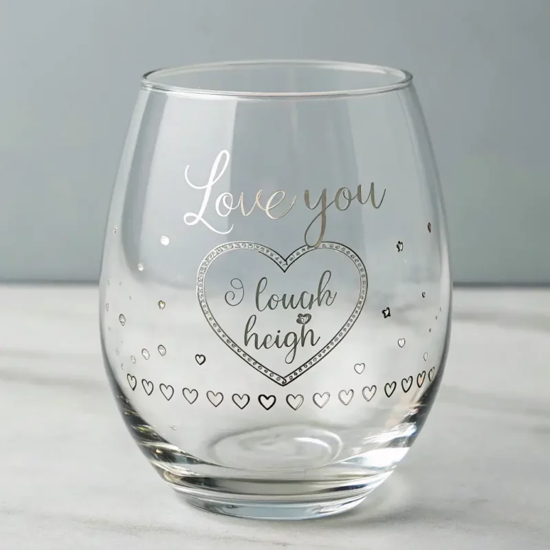 I Love you Valentines Day Personalized Quote Steamless Wine Glass