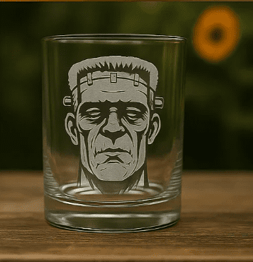 Frankenstein Halloween Glass Made in USA Laser Engraved Whiskey Cup