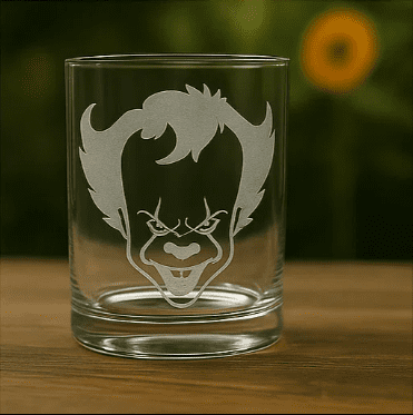 It The Clown Halloween Glass Made in USA Laser Engraved Whiskey Cup
