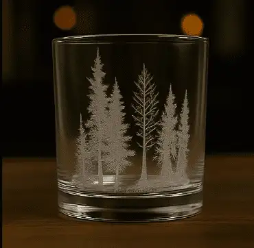 Oregon Trees Nature Glass Made in USA Laser Engraved Whiskey Cup