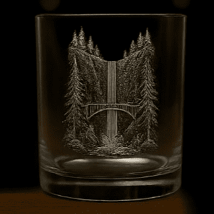 Multnomah Falls Oregon Glass Made in USA Laser Engraved Whiskey Cup