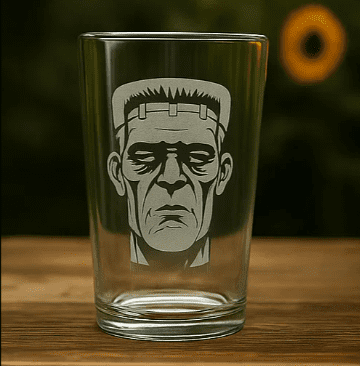 Frankenstein Halloween Pint Glass Made in USA Hi Ball Cup