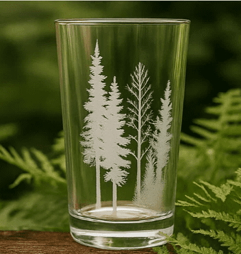 Oregon Trees Nature Pint Glass Made in USA Hi Ball Cup