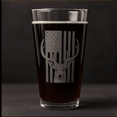 American Elk Made in USA Laser Engraved Pint Glass Hi Ball Cup