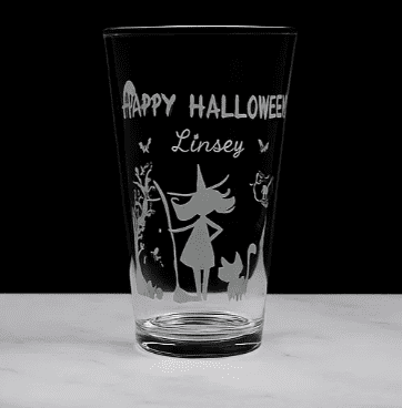 Happy Halloween Witch Pint Glass Hi Ball Cup