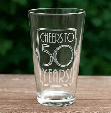 Cheers to 50 Years Customizable Pint Glass Hi Ball Cup