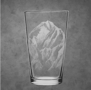 Rocky Mountains Made in USA Laser Engraved Pint Glass Hi Ball Cup