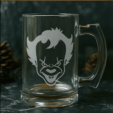 It The Clown Halloween Heavy Duty Beer Stein Glass Cup