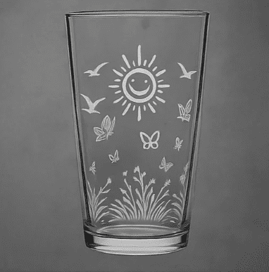 Butterflies and Sunshine Laser Engraved Pint Glass Hi Ball Cup