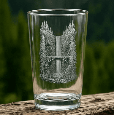 Multnomah Falls Oregon Pint Glass Made in USA Hi Ball Cup