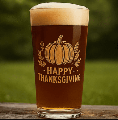 Happy Thanksgiving Family Pint Glass Hi Ball Cup