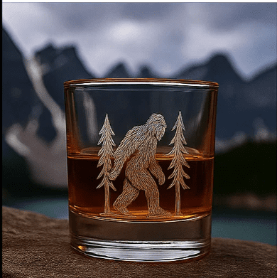 Big Foot in the Wild Whiskey Rocks Glass Cup